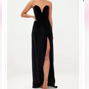 Pretty little thing black velvet dress
